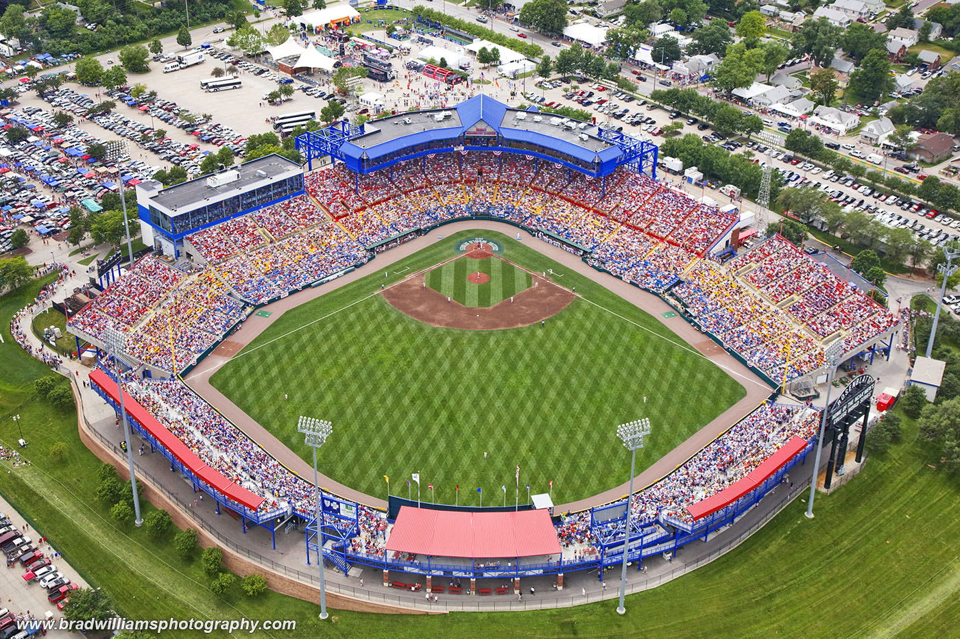Aerial Photo of rosenblatt Stadium in Omaha Nebraska during the final series.