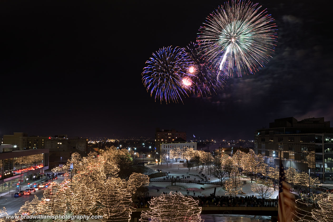 2012 New Year's Eve Fireworks in the Gene Leahy Mall, Omaha, Nebraska