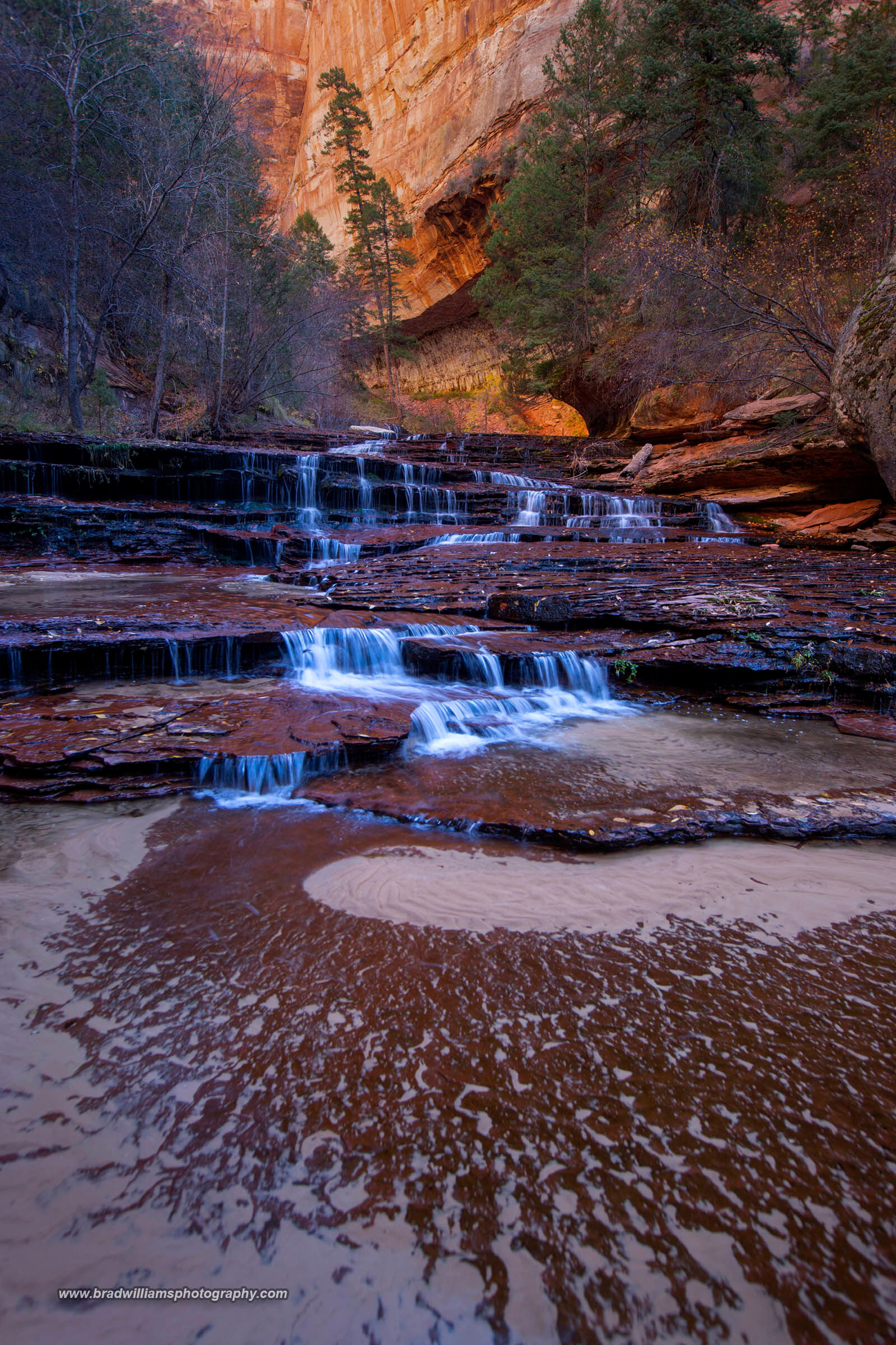 The beautiful Archangel Falls in Zion National Park's Left Fork of North Creek.