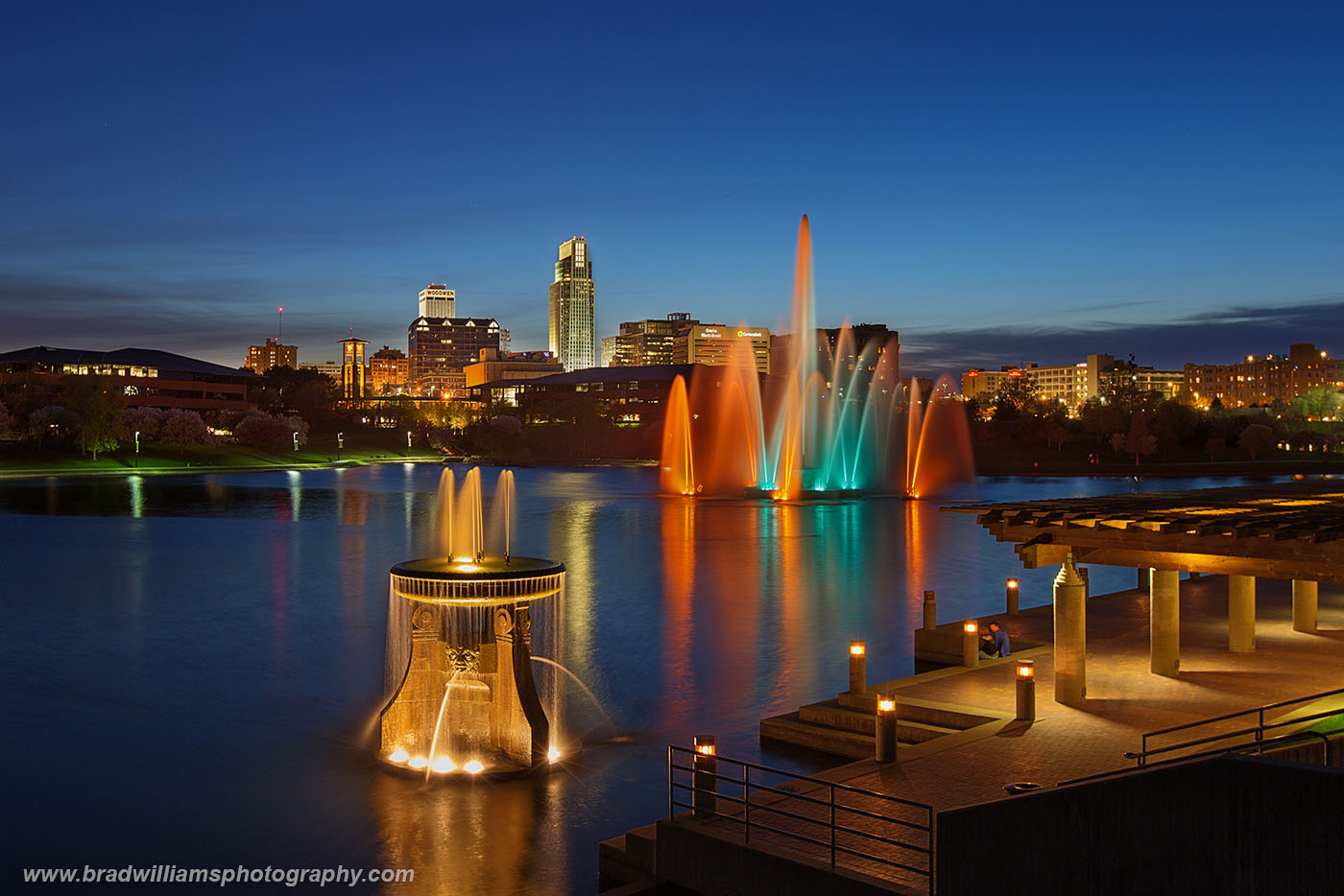 Omaha's Iconic Heartland of America Park in Downtown Omaha. &nbsp;These fountains area a great foreground for&nbsp;the Omaha...