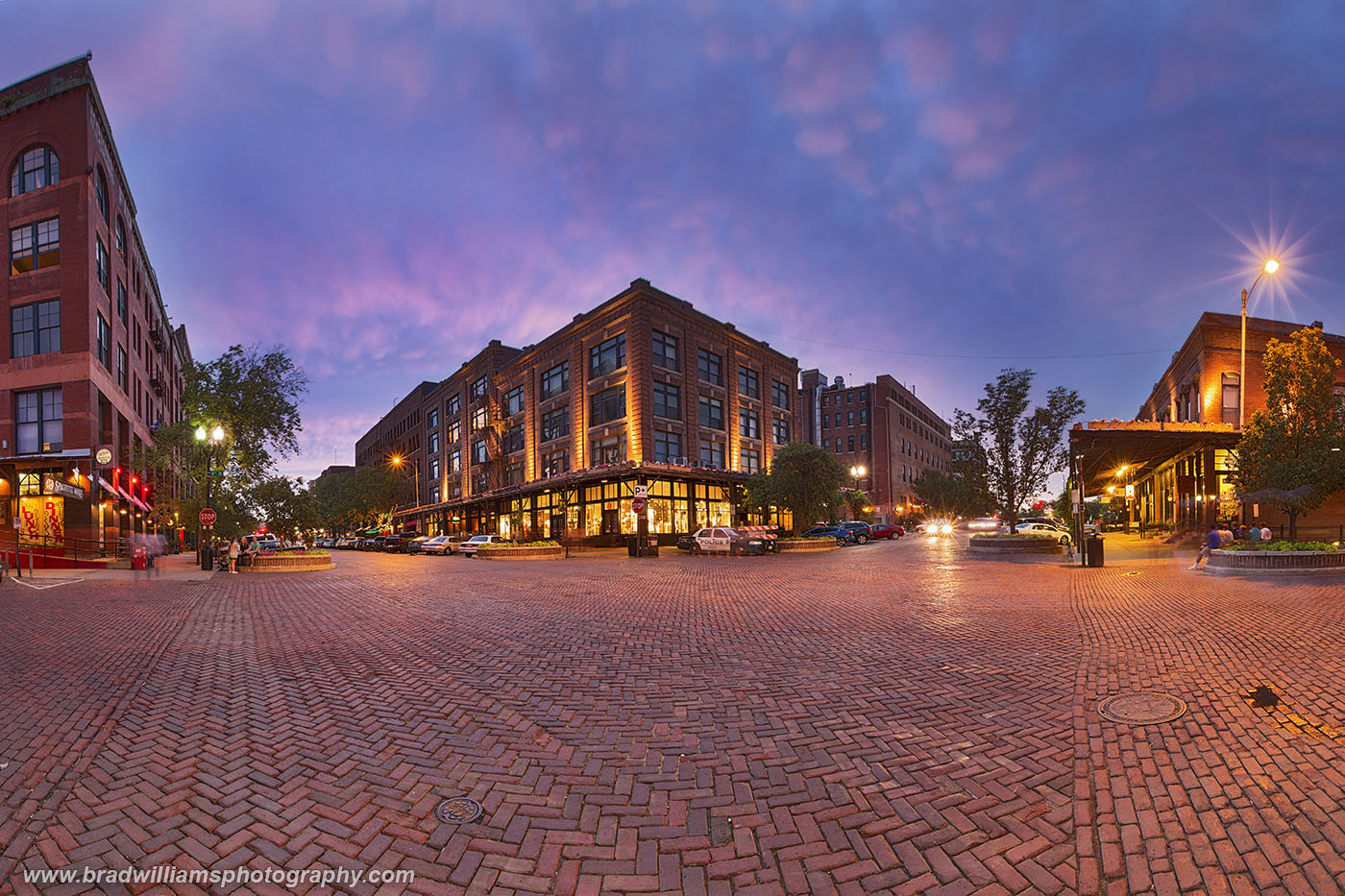 A strong afternoon thunderstorm gave way to a beautiful sunset in Omaha's historic Old Market.