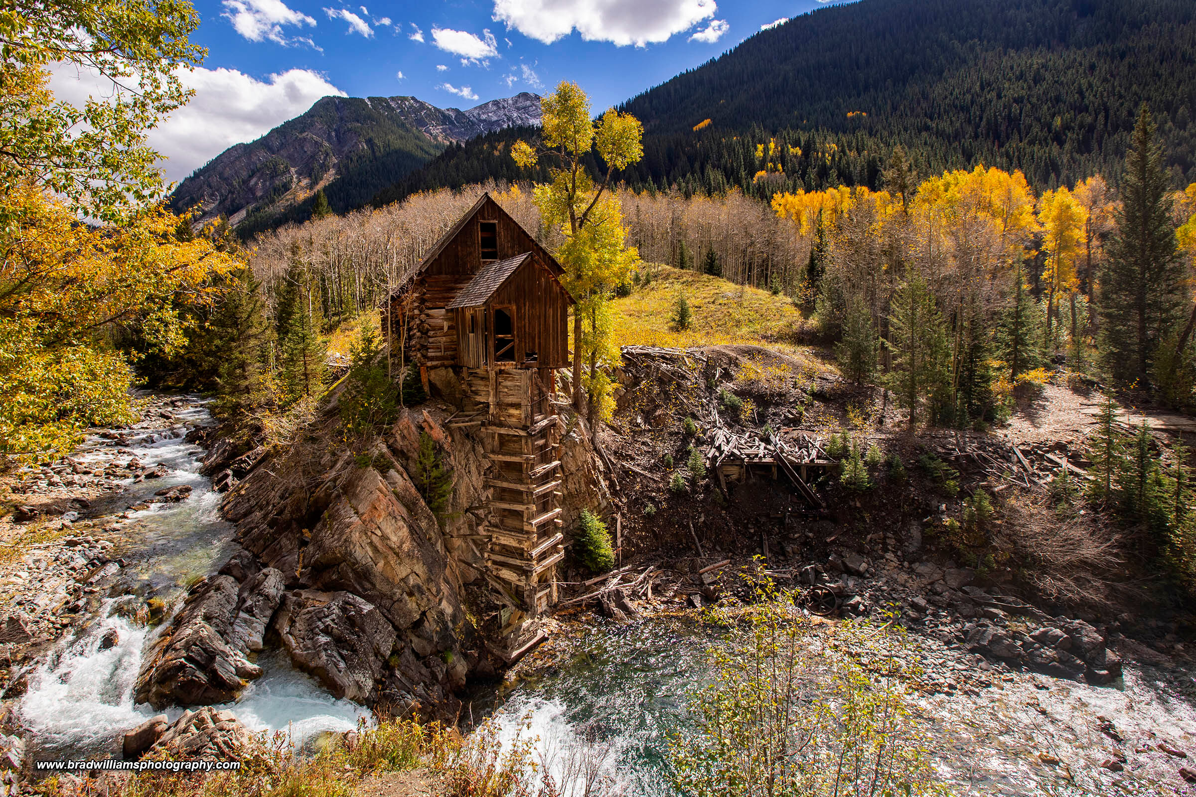 Crystal Mill was constructed in 1893 on the Crystal River in Crystal Colorado.