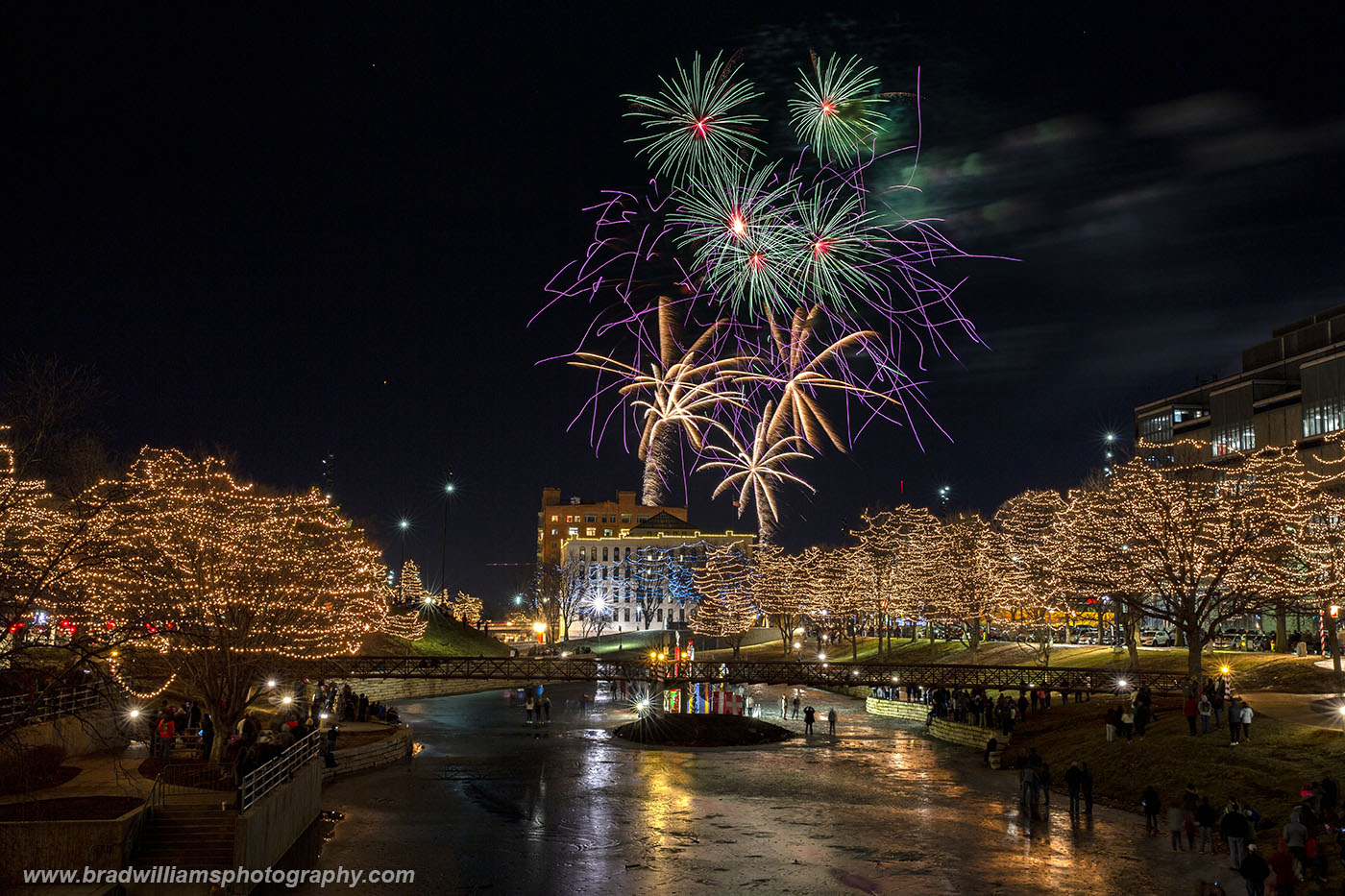 A beautiful evening for the 2018 fireworks in the Gene Leahy Mall, Omaha, Nebraska.  The fireworks were actually shot off in...